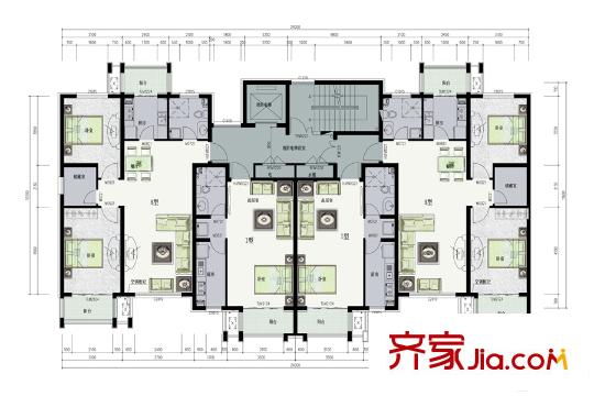 濱海名府101#四單元HI戶型 2室2廳1衛(wèi)1廚