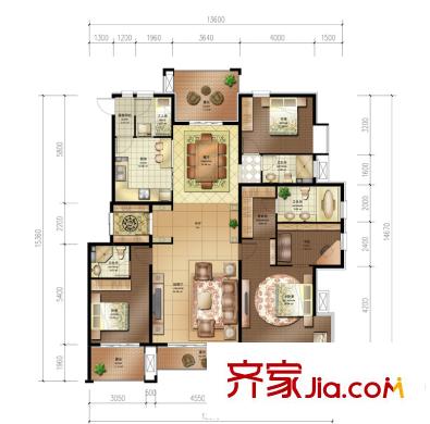 金隅樂府洋房A1#―A12#樓標(biāo)準(zhǔn)層C戶型 3室2廳2衛(wèi)1廚