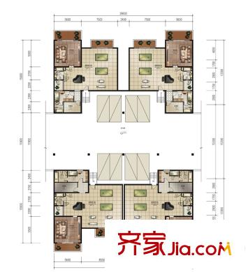 金隅樂府合院別墅戶型地下一層 5室3廳5衛(wèi)2廚