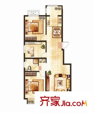 大悅新城105#樓標(biāo)準(zhǔn)層1D戶型 3室2廳1衛(wèi)