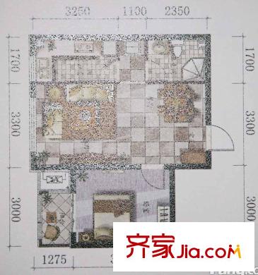 昱海瀾灣CD區(qū)F戶型 1室1廳1衛(wèi)1廚