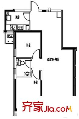 唐門一品 觀瀾223#樓94.96戶型 2室2廳1衛(wèi)1廚