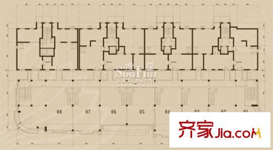 景泰翰林302#C7戶型二層平面 
