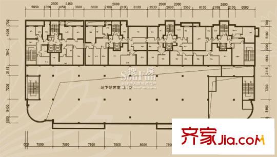 景泰翰林302樓C7戶型地下室一層平面 