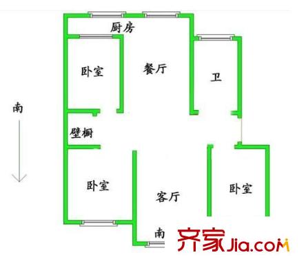 天元花園 3室 戶型圖