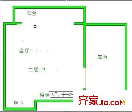天元花園1室 戶型圖