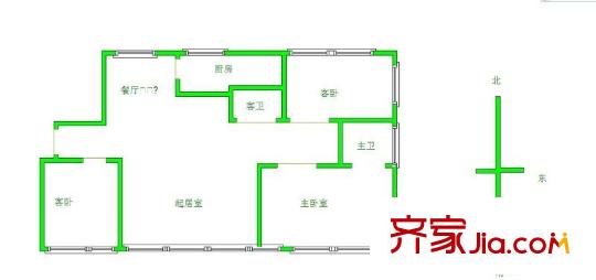 天元駿景 3室 戶型圖