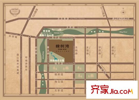 橡樹灣區(qū)位圖
