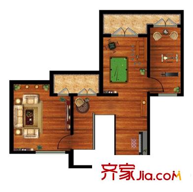 橡樹灣二期花園洋房8―22#樓標(biāo)準(zhǔn)層80戶型 