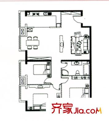 宏揚(yáng)香木林戶型圖二期A7 3室2廳1衛(wèi)1廚