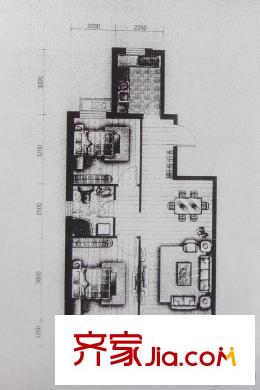 鳳凰世嘉701號(hào)樓兩室戶(hù)型 2室2廳1衛(wèi)2廚