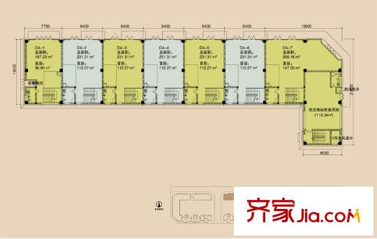 梧桐大道戶型圖D4首層平面圖 