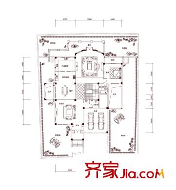中駿南湖香郡獨(dú)棟戶型2地上一層672平米 2室2廳2衛(wèi)2廚