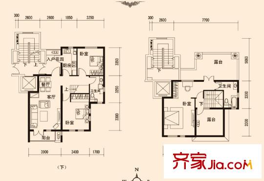 金岸紅堡標(biāo)準(zhǔn)層G1-3戶(hù)型 3室2廳2衛(wèi)1廚