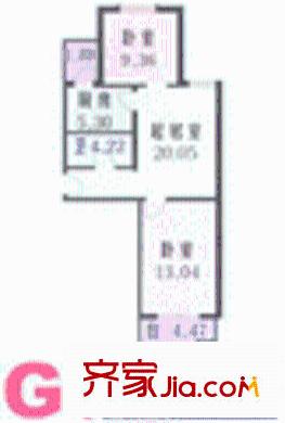 仁愛花園戶型圖戶型圖 2室1廳1衛(wèi)1廚