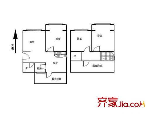仁愛花園戶型圖戶型圖 3室2廳2衛(wèi)1廚