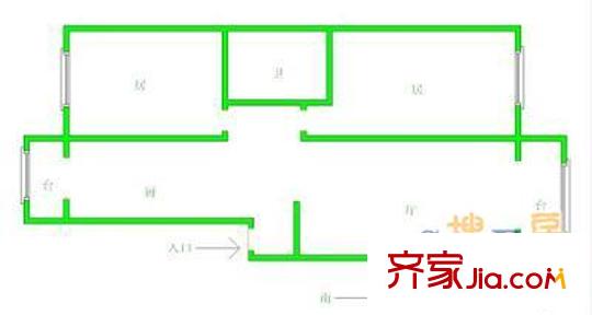 四季馨園戶型圖戶型圖 2室1廳1衛(wèi)1廚