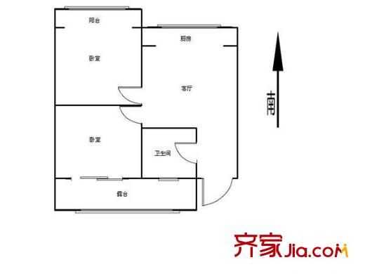 仁愛花園戶型圖戶型圖 2室1廳1衛(wèi)1廚