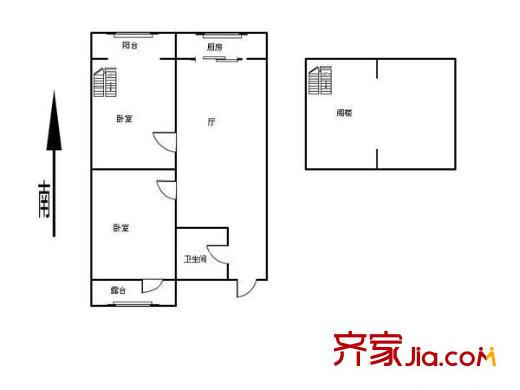 仁愛花園戶型圖戶型圖 2室1廳1衛(wèi)1廚