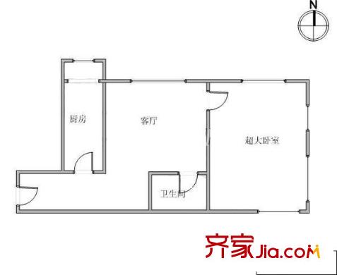 后現(xiàn)代城戶型圖戶型圖 1室1廳1衛(wèi)1廚