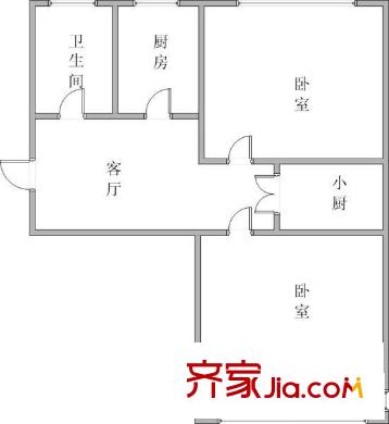 新都花園戶型圖戶型圖 2室1廳1衛(wèi)2廚