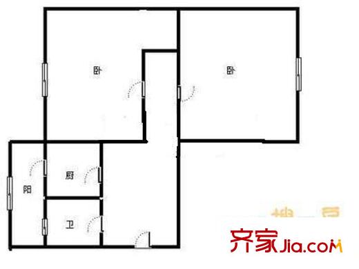 新都花園戶型圖戶型圖 2室1廳1衛(wèi)1廚