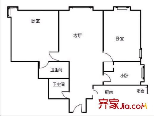 富裕廣場戶型圖戶型圖 3室1廳2衛(wèi)1廚