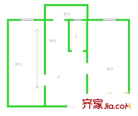 先春園隆春里戶型圖戶型圖 2室1廳1衛(wèi)1廚