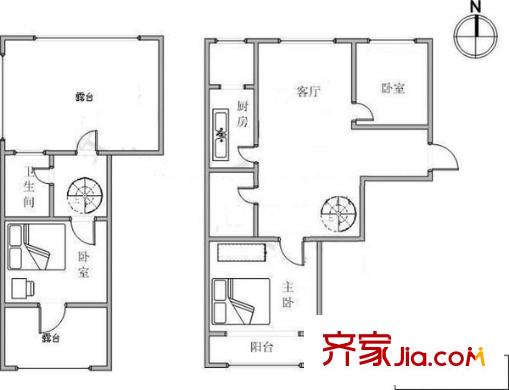 先春園隆春里戶型圖戶型圖 3室1廳1衛(wèi)1廚