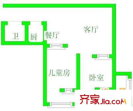 富裕廣場(chǎng)戶型圖戶型圖 2室2廳1衛(wèi)1廚