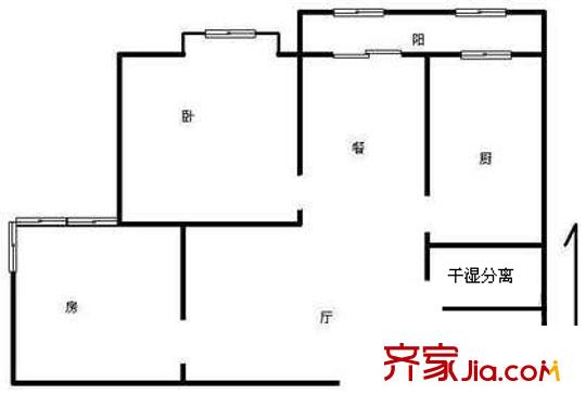 富裕廣場戶型圖戶型圖 2室2廳1衛(wèi)1廚
