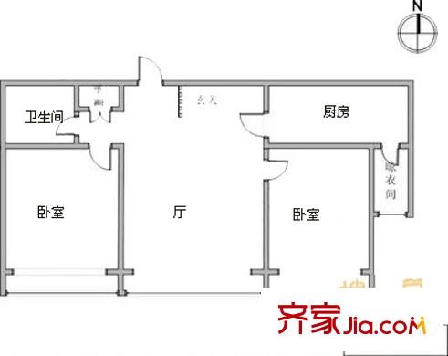 天越園戶型圖戶型圖 2室1廳1衛(wèi)1廚