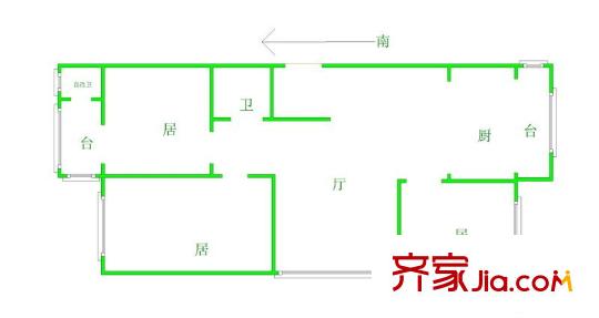 龍博花園戶型圖戶型圖 3室1廳1衛(wèi)1廚