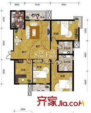 同方瞰和平戶型圖戶型圖 4室2廳2衛(wèi)