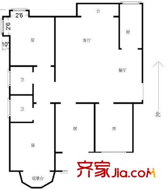 同方瞰和平戶型圖戶型圖 4室2廳2衛(wèi)1廚