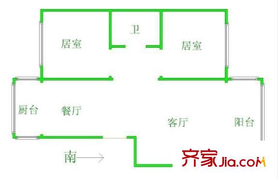 盛達園戶型圖戶型圖 2室1廳1衛(wèi)1廚