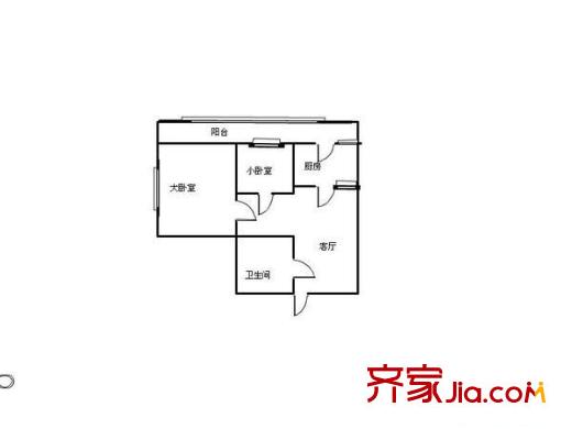 紅平方米公寓戶型圖戶型圖 2室1廳1衛(wèi)1廚