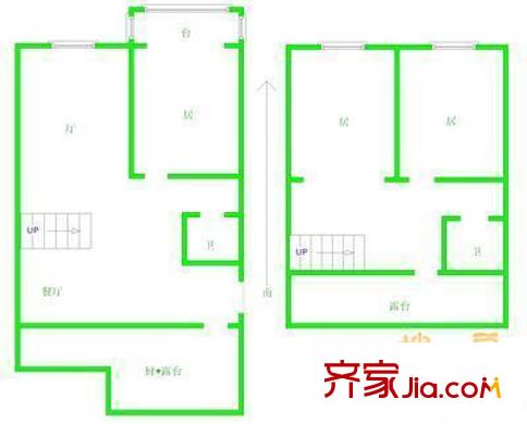 金盛國際戶型圖戶型圖 3室2廳1衛(wèi)1廚