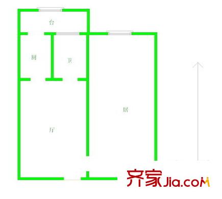 水郡花園戶型圖戶型圖 1室1廳1衛(wèi)1廚
