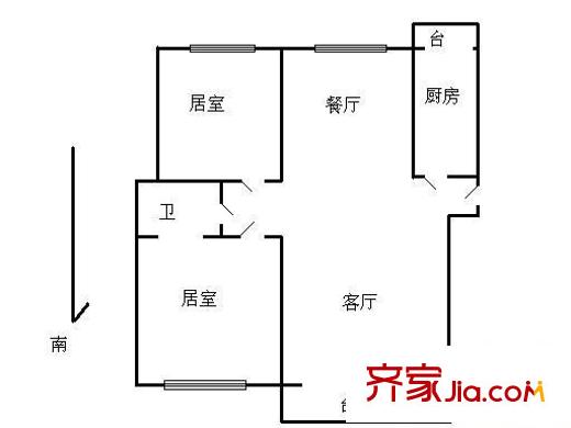 寶龍灣家園戶型圖戶型圖 2室2廳1衛(wèi)1廚