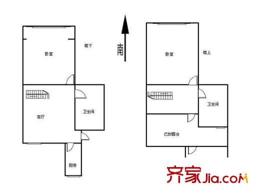 千禧園戶型圖戶型圖 2室1廳2衛(wèi)1廚