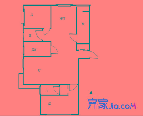 尚佳新苑戶型圖戶型圖 3室1廳1衛(wèi)1廚