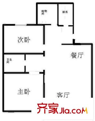 香水園戶型圖戶型圖 2室1廳1衛(wèi)1廚