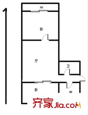 香水園戶型圖戶型圖 2室1廳1衛(wèi)1廚