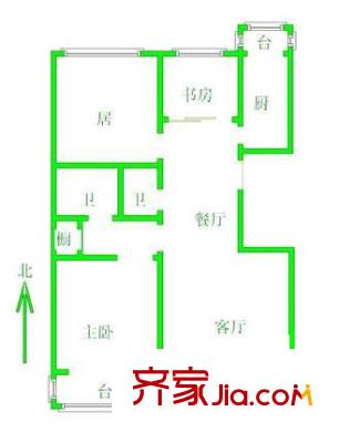 香水園戶型圖戶型圖 3室2廳2衛(wèi)1廚