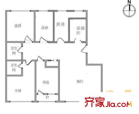 招商鉆石山戶型圖戶型圖 5室3廳3衛(wèi)1廚