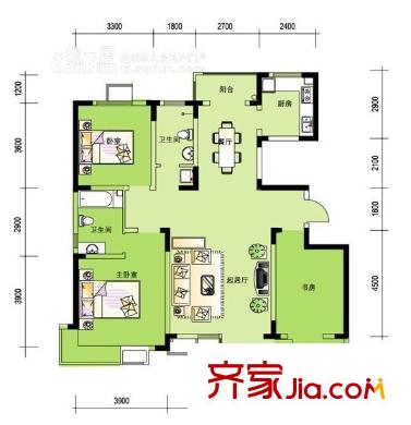 俊城淺水灣戶型圖戶型圖 3室2廳2衛(wèi)