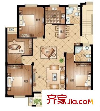廣埠屯社區(qū)戶型圖4室2廳 戶型圖 4室2廳