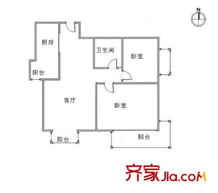 龍亭家園戶型圖戶型圖 2室1廳1衛(wèi)1廚