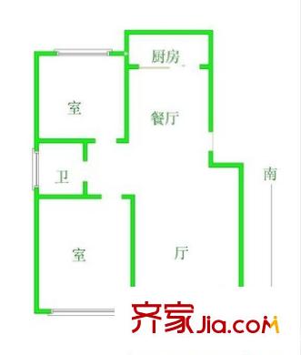 龍禧園戶型圖 戶型圖 2室2廳1衛(wèi)1廚